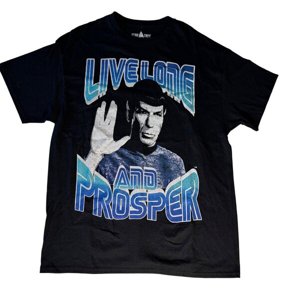 Star Trek Spock Live Long and Prosper Black T Shirt Men’s XL/TG - Picture 1 of 6